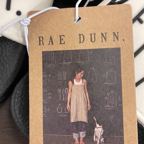 Rae Dunn new, slides sz 6, white and black - Picture 3 of 3